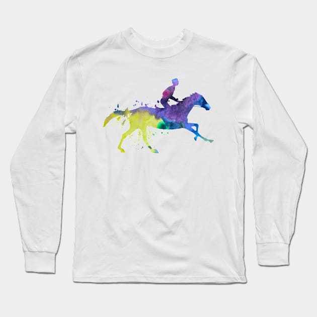 Horse and jockey Long Sleeve T-Shirt by TheJollyMarten